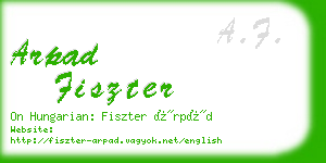 arpad fiszter business card